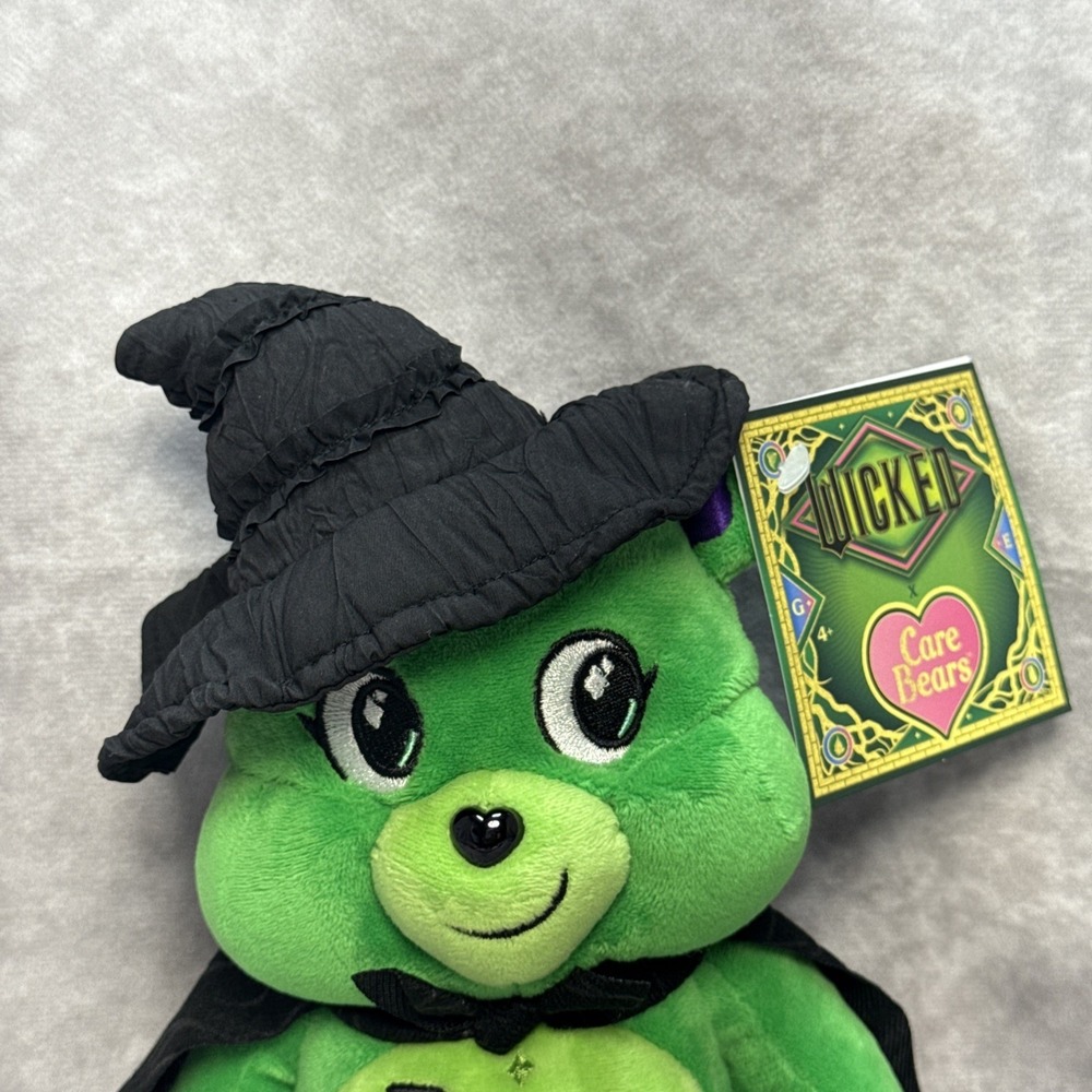Wicked x Care Bears Good Luck Bear Plush Elphaba Limited Edition Toy Bear-NEW! - Picture 2 of 9